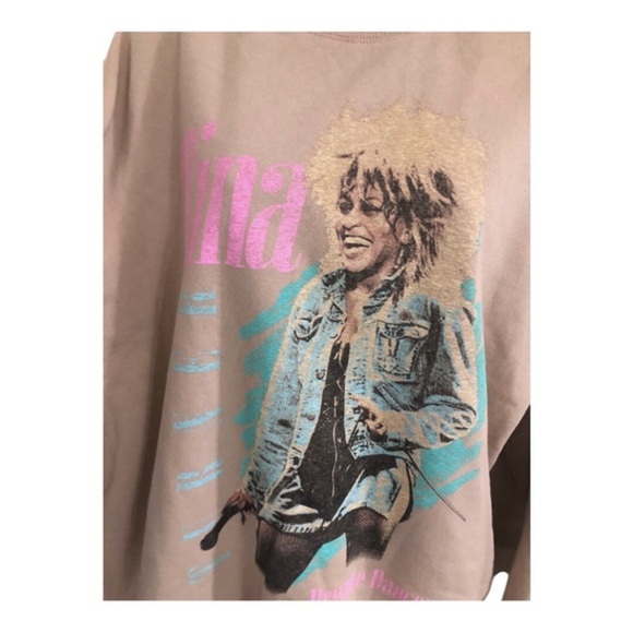 Tina Turner tan 1984 Private Dancer graphic print Concert sweatshirt size large - Picture 6 of 14